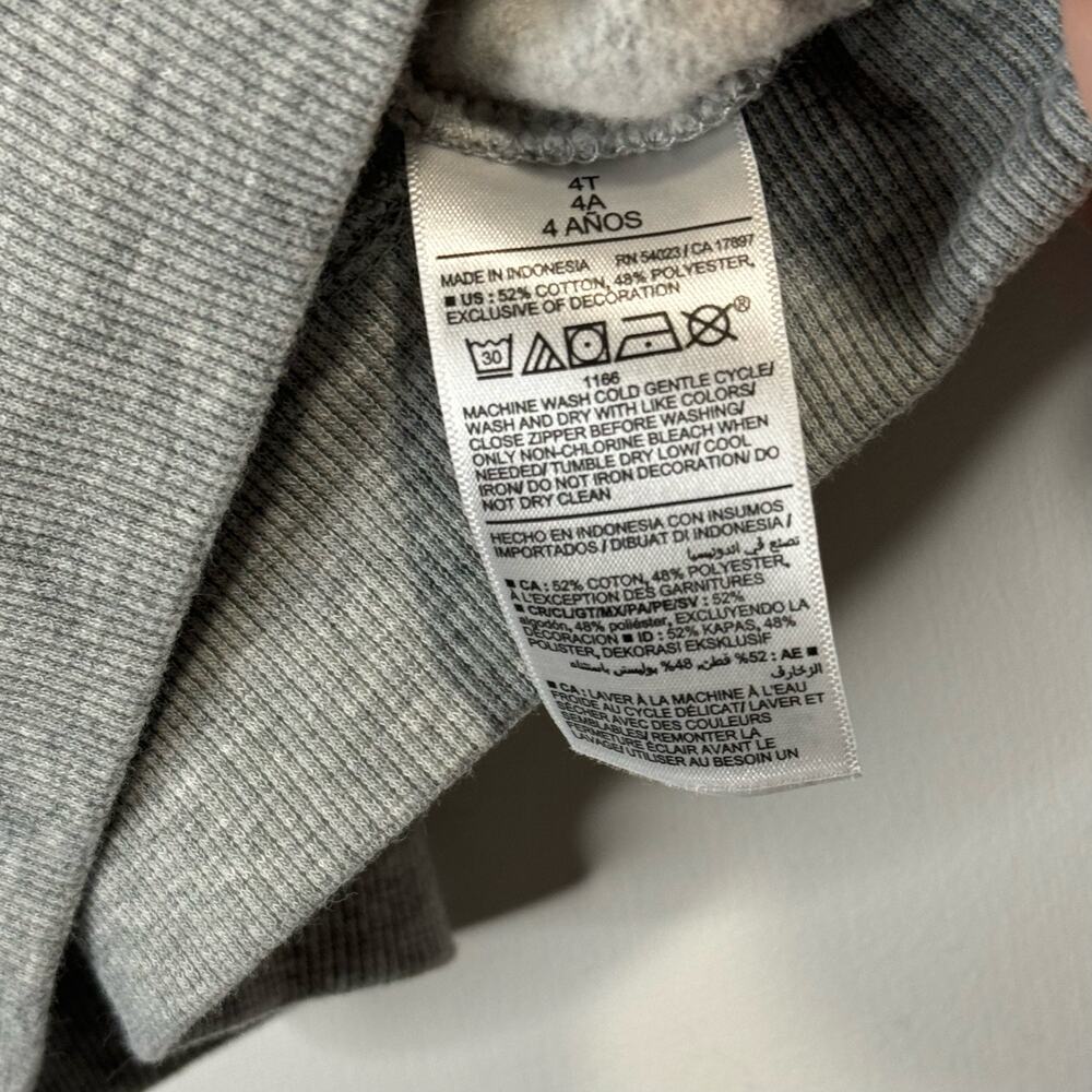 Old Navy High Neck Grey Sweatshirt with Quarter Zip Front Size 4t - Picture 2 of 8